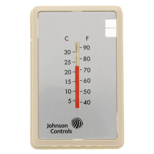 Main product image of Beige Thermostat Cover Plate Assembly, Exposed setpoint, with °F/°C thermometer (Vertical Mount)