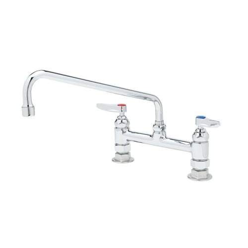 Main product image of Double Pantry Faucet, Deck Mount, 8" Centers, 12" Swing Nozzle (062x), Lever Handles, B-0221
