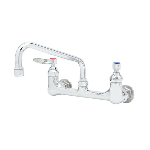 Main product image of Double Pantry Faucet, Wall Mount, 8" Centers, 8" Swing Nozzle, Eternas w/ Lever Handles (B-0230-LN & 060X), B-2414