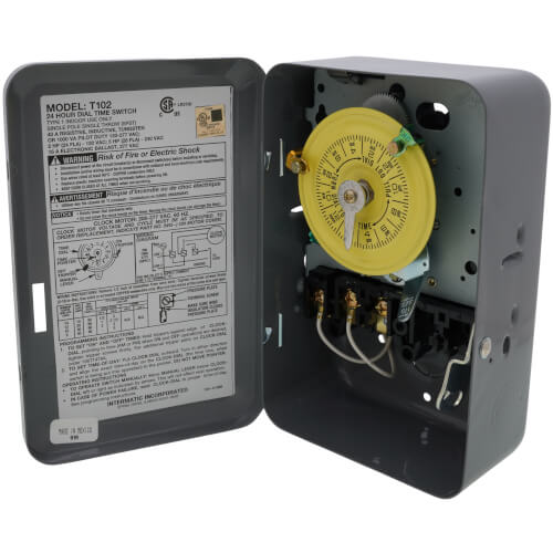 T102 - Intermatic T102 - Heavy Duty Mechanical Time Switch, 40A, SPST ...