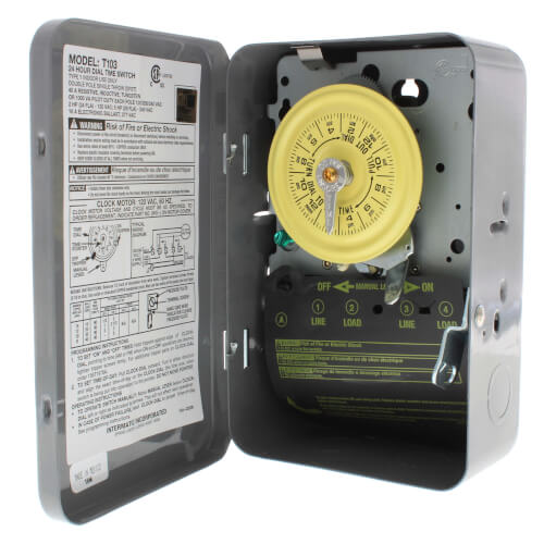 T103 Intermatic T103 Heavy Duty Mechanical Time Switch, 40A, DPST