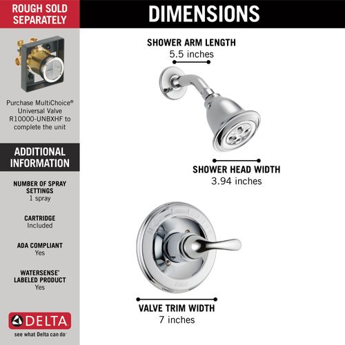 Main product image of Monitor 13 Series H2okinetic Shower Trim (Chrome), T13220-H2OT