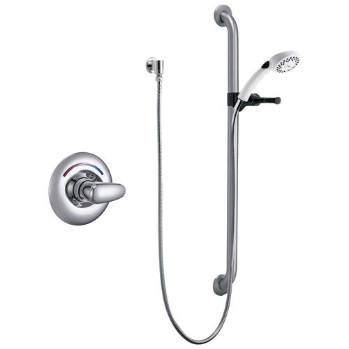 Main product image of Commercial T13H Universal Shower w/ 36" SS grab bar and ADA Slide Bar (Chrome), T13H152-25