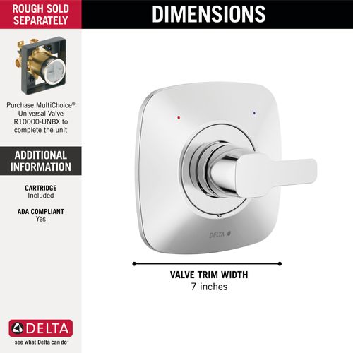 Main product image of Modern Monitor 14 Series Valve Only Trim, T140339-PP (Chrome)