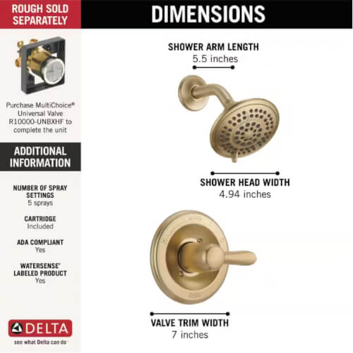 Main product image of Lahara Monitor 14 Series Shower Trim (Champagne Bronze), T14238-CZ