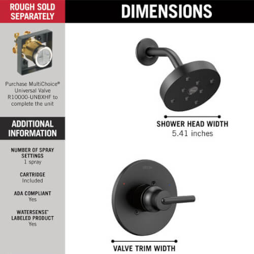 T14259BL Delta T14259BL Trinsic Monitor 14 Series Shower Trim