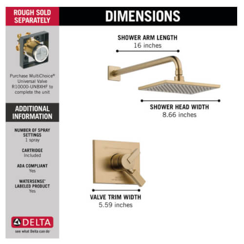 Main product image of Vero Monitor 17 Series Shower Trim (Champagne Bronze), T17253-CZ-WE