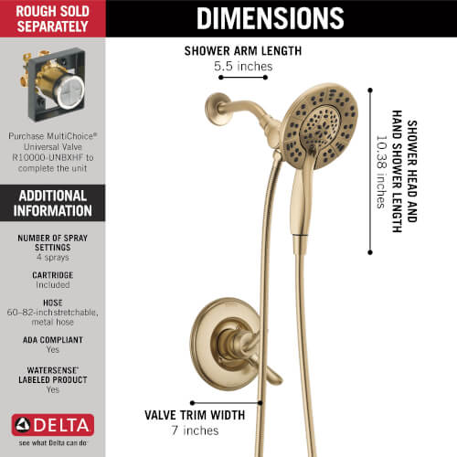 T17294-CZ-I - Delta T17294-CZ-I - Linden Monitor 17 Series Shower Trim ...