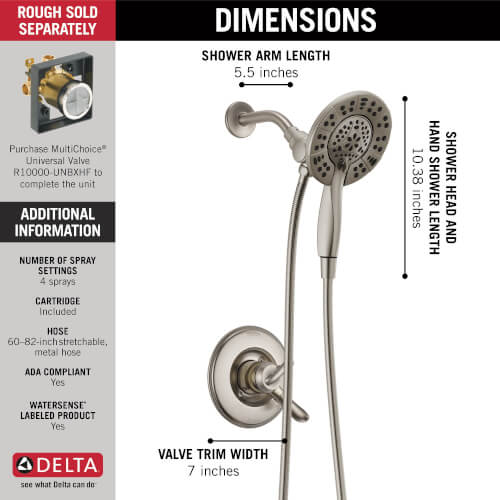 T17294SSI Delta T17294SSI Linden Monitor 17 Series Shower Trim w/ In2ition (Stainless Steel)