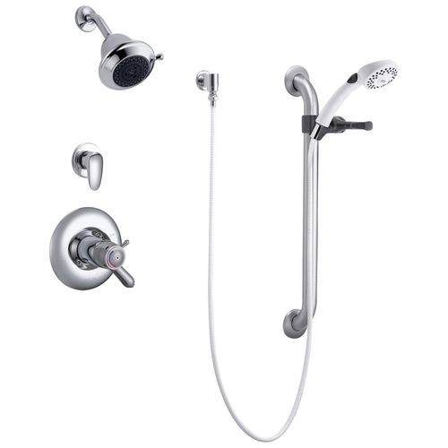Main product image of Commercial T17TH Universal Dual Shower Trim, Diverter, Hand Shower, & Grab Bar (Chrome), T17TH325