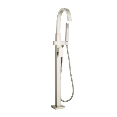 Main product image of Contemporary Square Freestanding Bathtub Faucet w/ Lever Handle for Flash Rough-In Valve (Brushed Nickel)