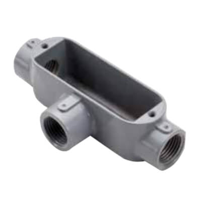 Main product image of 1" Rigid Threaded T Type Aluminum Conduit Body - Aluminum