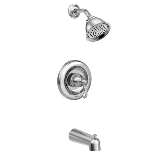 Main product image of Chrome Traditional Tub And Shower Trim Package With Single Function Shower Head - Less Valve