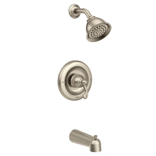 Main product image of Spot Resist Brushed Nickel Traditional Tub And Shower Trim Package w/ 1 Function Shower Head - Less Valve, T2123SRN