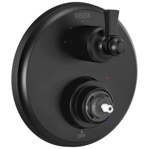 Main product image of Dorval Traditional 2-handle Monitor 14 Series Valve Trim w/ 3 Setting Diverter (Matte Black), T24856-BLLHP