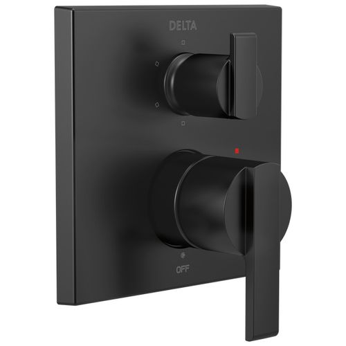 Main product image of Ara Angular Modern Monitor 14 Series Valve Trim w/ 6-Setting Diverter (Matte Black), T24967-BL