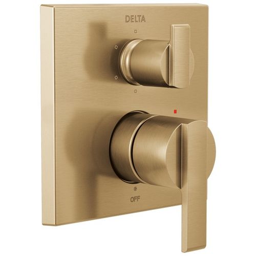 Main product image of Ara Angular Modern Monitor 14 Series Valve Trim w/ 6-Setting Integrated Diverter (Champagne Bronze), T24967-CZ