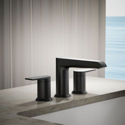 Main product image of Hint Two Handle Deck Mount Bathroom Faucet, Trim Only (Matte Black), K-T25740-4-BL