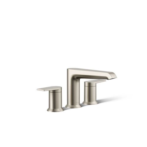 Main product image of Hint Two Handle Deck Mount Bathroom Faucet, Trim Only (Brushed Nickel), K-T25740-4-BN