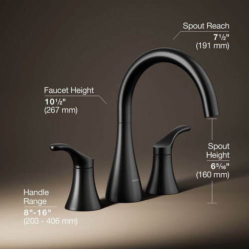 Main product image of Simplice Two Handle Deck Mount Bathroom Faucet, Trim Only (Matte Black), K-T26426-4-BL