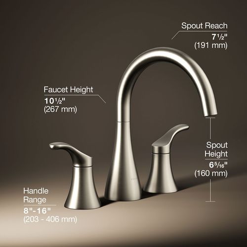 Main product image of Simplice Two Handle Deck Mount Bathroom Faucet, Trim Only (Brushed Nickel), K-T26426-4-BN
