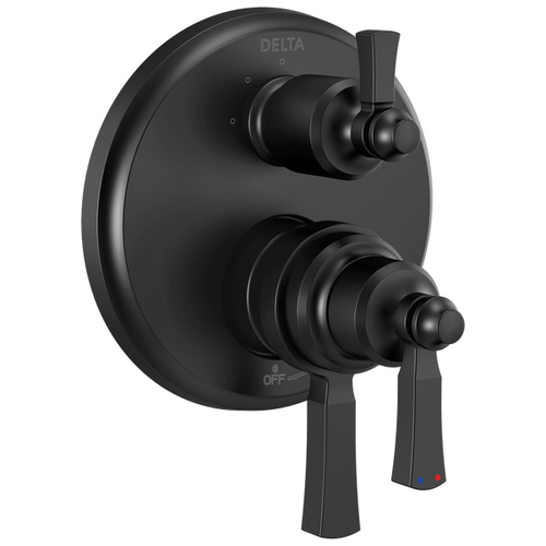 Main product image of Dorval Traditional 2-Handle Monitor 17 Series Valve Trim w/ 3 Setting Diverter (Matte Black), T27856-BL