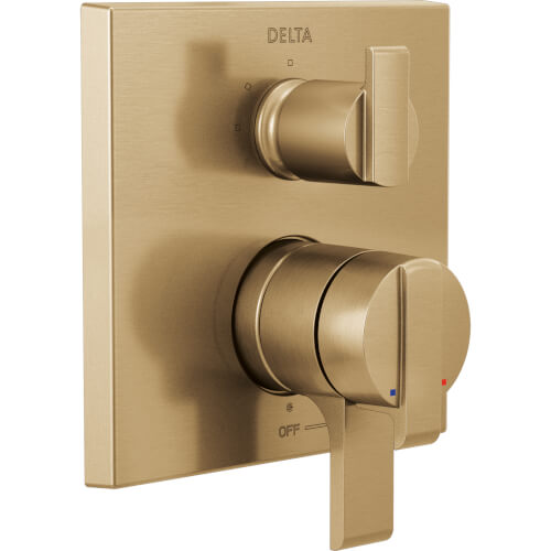Main product image of Ara Angular Modern Monitor 17 Series Valve Trim w/ 3-Setting Diverter (Champagne Bronze), T27867-CZ