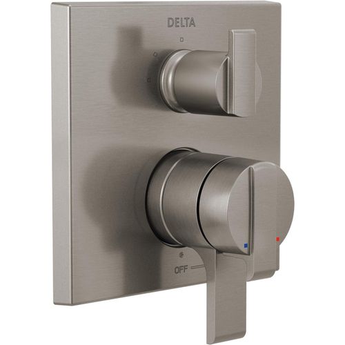 Main product image of Ara Angular Modern Monitor 17 Series Valve Trim w/ 3-Setting Diverter (Stainless Steel), T27867-SS
