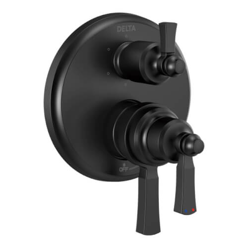 Main product image of Traditional 2-Handle Monitor, 17 Series Valve Trim w/ 6-Setting Diverter (Matte Black), T27956-BL