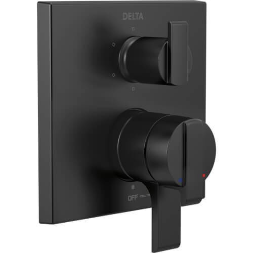 Main product image of Ara Angular Modern Monitor 17 Series Valve Trim w/ 6-Setting Diverter (Matte Black), T27967-BL