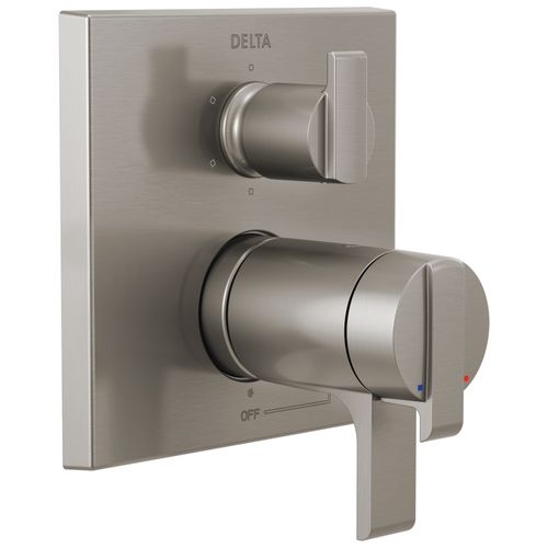 Main product image of Ara Angular Modern TempAssure 17T Series Valve Trim with 6-Setting Integrated Diverter (Stainless), T27T967-SS