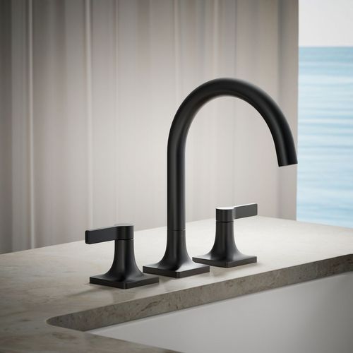 Main product image of Venza Two Handle Deck Mount Bathroom Faucet, Trim Only (Matte Black), K-T28131-4-BL