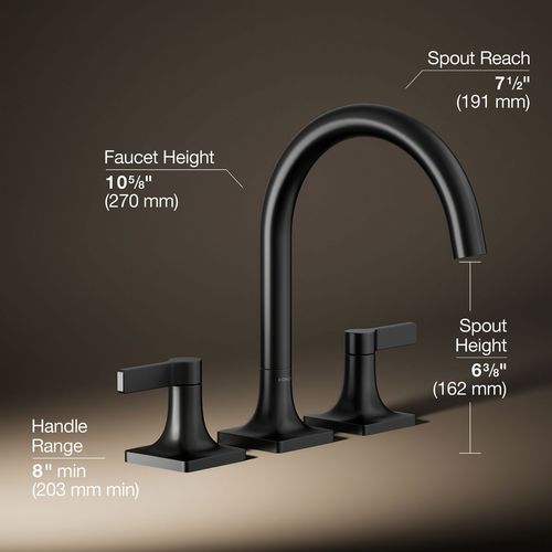 Main product image of Venza Two Handle Deck Mount Bathroom Faucet, Trim Only (Matte Black), K-T28131-4-BL
