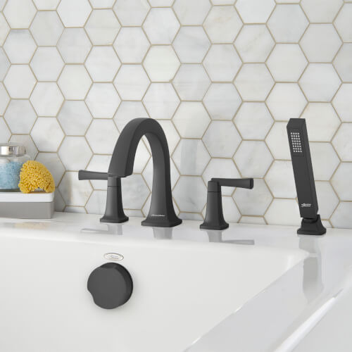 Main product image of Townsend Bathtub Faucet With Lever Handles and Personal Shower for Flash Rough-In Valve (Matte Black)