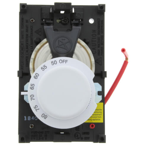 T4398 Electric Heat Thermostat, w/ Thermom. & Pos Off Switch, T4398B1029
