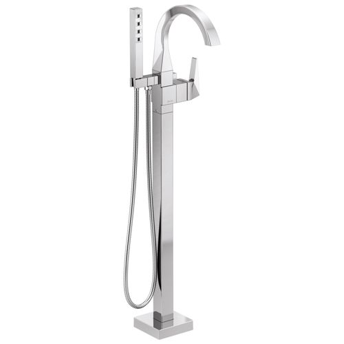 Main product image of Trillian 1 Handle Floor Mount Tub Filler Trim, Lever Handle, T4746-PR-FL (Lumicoat Chrome)