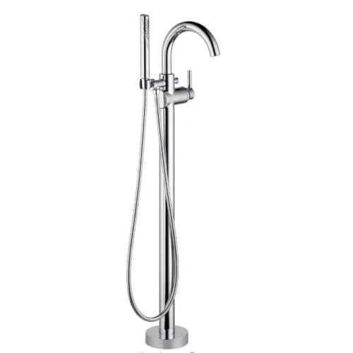 Main product image of Trinsic Single Handle Floor Mount Tub Filler Trim w/ Hand Shower (Chrome), T4759-FL