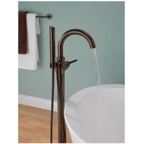 Main product image of Trinsic Single Handle Floor Mount Tub Filler Trim w/ Hand Shower (Venetian Bronze), T4759-RBFL