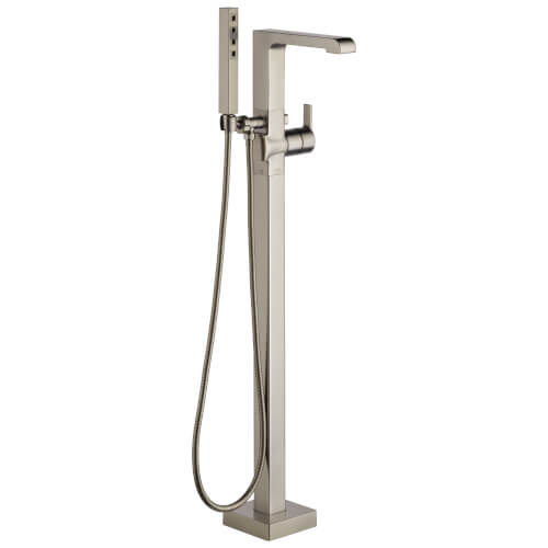 Main product image of Ara Single Handle Floor Mount Tub Filler Trim w/ Hand Shower (Stainless Steel), T4767-SSFL