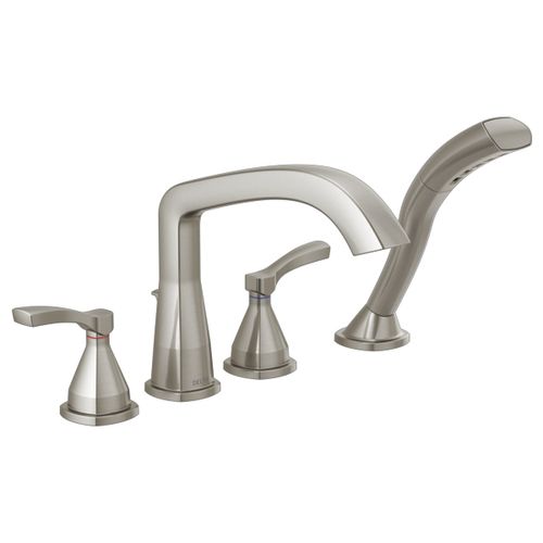 Main product image of Stryke Four Hole Roman Tub Trim w/ Hand Shower, 1.75 GPM (Stainless), T4776-SS-PR