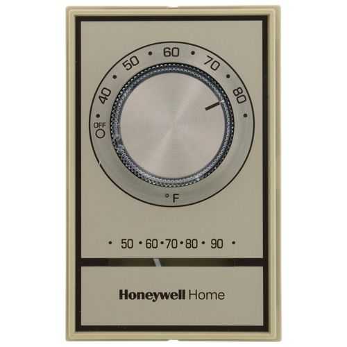 Main product image of T498 Beige Electric Heat Thermostat, w/ Pos Off & Range Stops, T498B1512