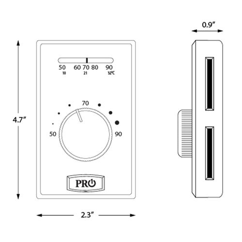Main product image of Mechanical Non-Programmable Thermostat - Heat Only - 2-Wire Electric Heat, T501ML2-1PK