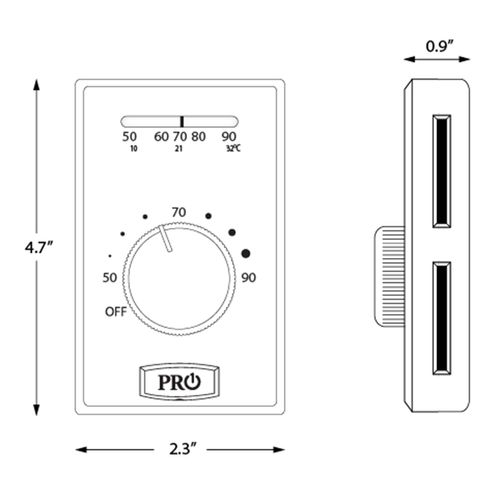 Main product image of Mechanical Non-Programmable Thermostat - Heat Only - 4-Wire Electric Heat, T501ML4-1PK