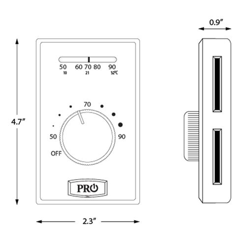 Main product image of Mechanical Non-Programmable Thermostat - Heat Only - 4-Wire Electric Heat (Pack of 10), T501ML4