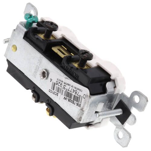Main product image of Combination Toggle Switch/Receptacle, 5-15R -White (15A, 120V, 1P)
