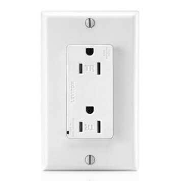 Main product image of Decora Plus Surge Protective Tamper-Resistant Commercial Grade Duplex Receptacle, 2P, 15A, NEMA 5-15R - White (125V)