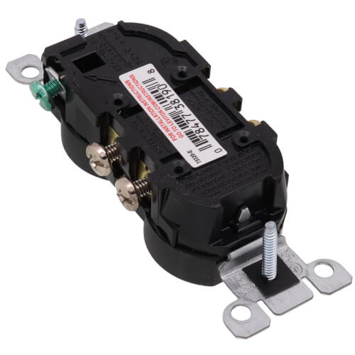 Main product image of Tamper-Resistant Duplex Receptacle w/ Quickwire Push-In & Side Wire, 2P, 15A, NEMA 5-15R - Black (125V)