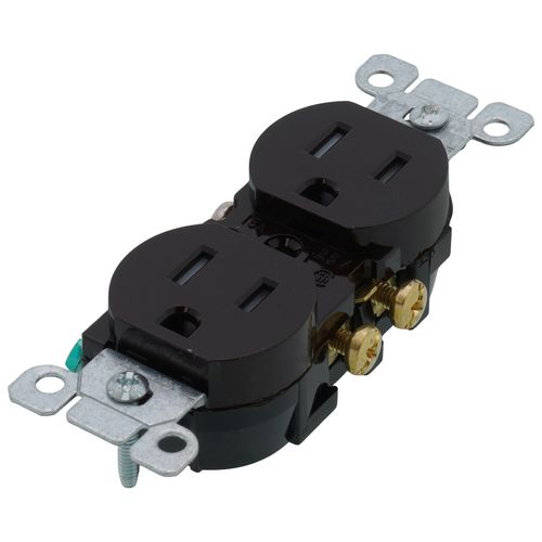 Main product image of Tamper-Resistant Duplex Receptacle w/ Quickwire Push-In & Side Wire, 2P, 15A, NEMA 5-15R - Brown (125V)