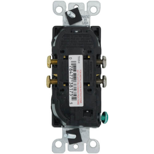 Main product image of Decora Tamper-Resistant Duplex Receptacle w/ Quickwire Push-In & Side Wire, 2P, 15A, NEMA 5-15R - Black (125V)