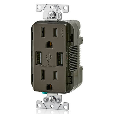 T5632-B - Leviton T5632-B - Decora Tamper-Resistant Combination Duplex ...